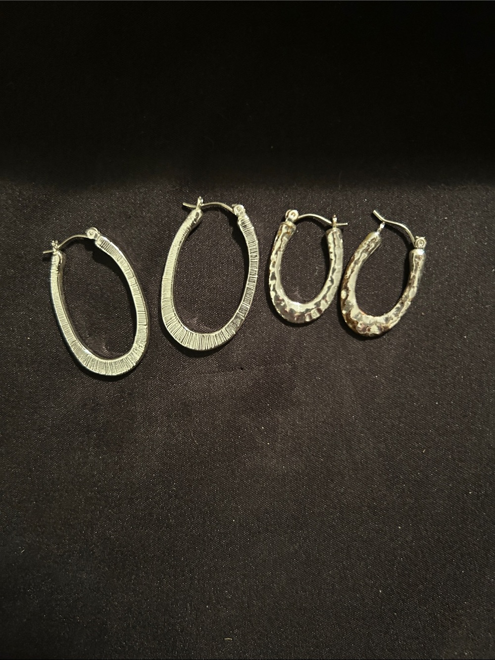Silver-Tone Mixed Hoop and Stud Earring Set - Picture 3 of 3
